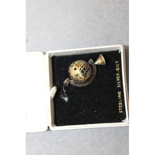 558 - Silver Hallmarked Globe Pendant In A Box