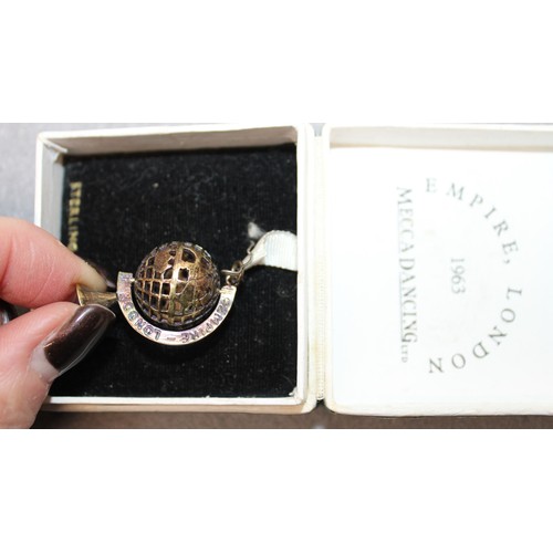 558 - Silver Hallmarked Globe Pendant In A Box