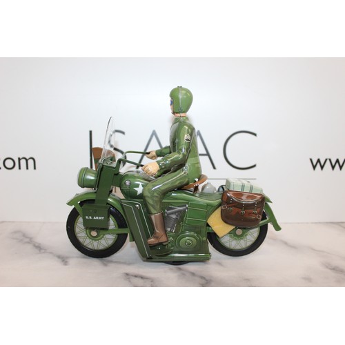 148 - Boxed Franklin Mint The Harley-Davidson*WLA Military Motorcycle Tin Toy Collectable