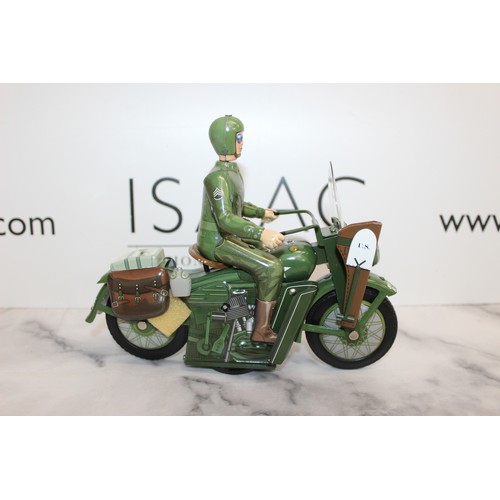 148 - Boxed Franklin Mint The Harley-Davidson*WLA Military Motorcycle Tin Toy Collectable