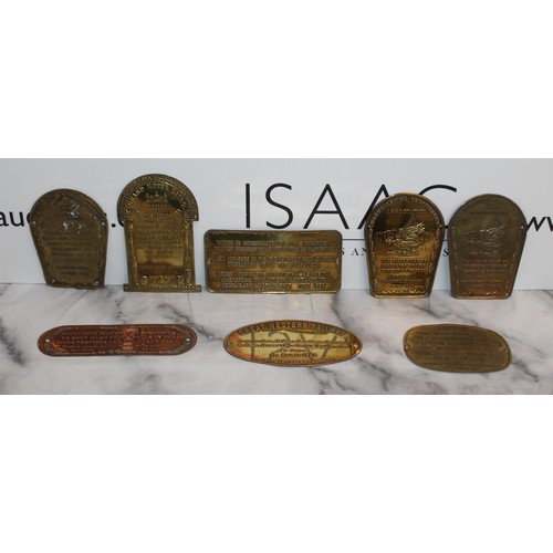 920 - 8 x Brass Collectable Plaques