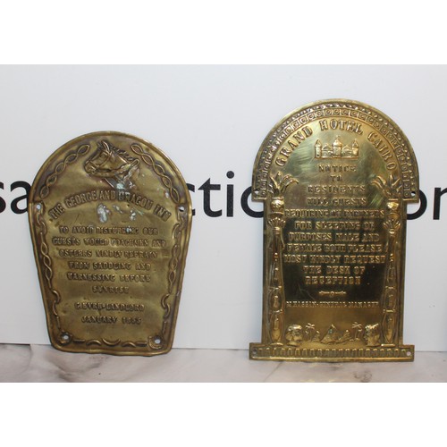 920 - 8 x Brass Collectable Plaques