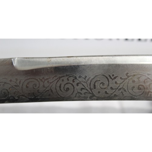 431 - Calvary Officers Sword With Decorative Pattern Down Both Sides Of Shaft
Length 97 cm
COLLECTION ONLY... 