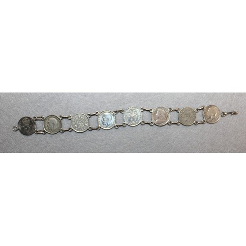 482 - Three Pence Coin Bracelet