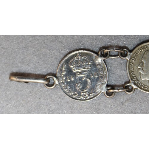 482 - Three Pence Coin Bracelet