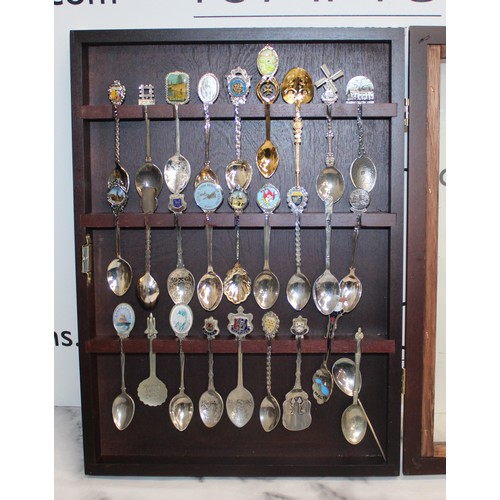 160 - A Large Selection Of Collectable Spoons Most In Display Cases  And Other
Dimensions 43cm x 30cm
COLL... 