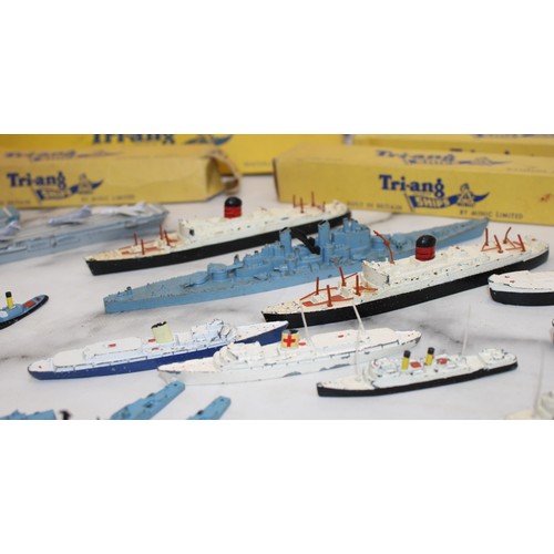 917 - A Selection Of Collectable Tri-ang Model Ships Inc: Aircraft Carriers, Royal Yachts,Tug Boats And So... 