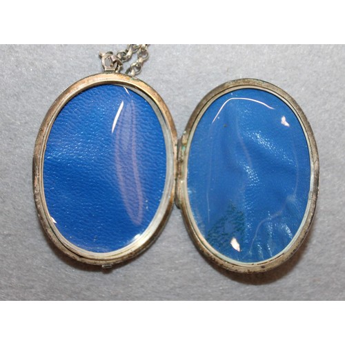 582 - Silver Hallmarked Locket & 925 Silver Chain