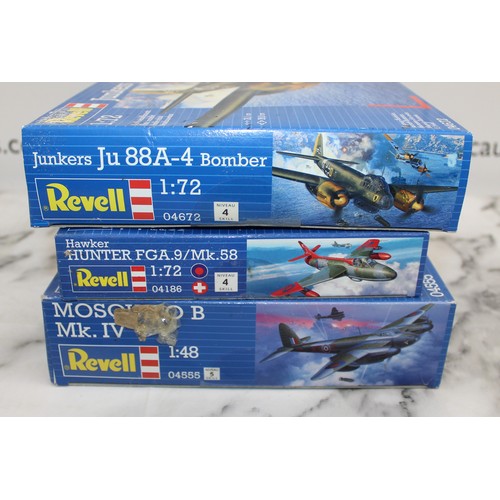 922 - 3 x Boxed REVELL Military Aircraft Model Kits Boxes Are Damaged