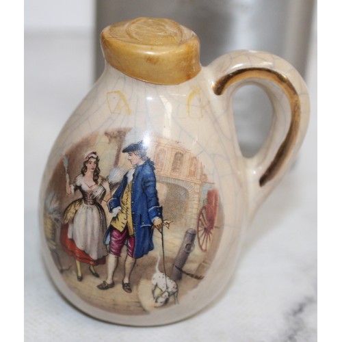 19 - 4 x Hip Flasks And 2 x Small Brandy Jugs(6cm)...