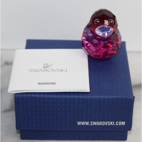 27 - Boxed Swarovski Lovable Lila Duck Happy Duck...