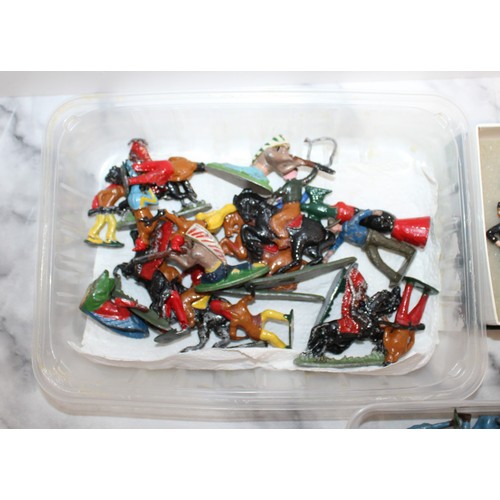 701 - Mixed Metal Military Figures - Various Manufacturers and Conditions. Includes Cowboys and Indians