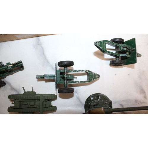 702 - Military Metal Soldiers and Field Guns / Tanks ( Some Britains) - Used Conditions