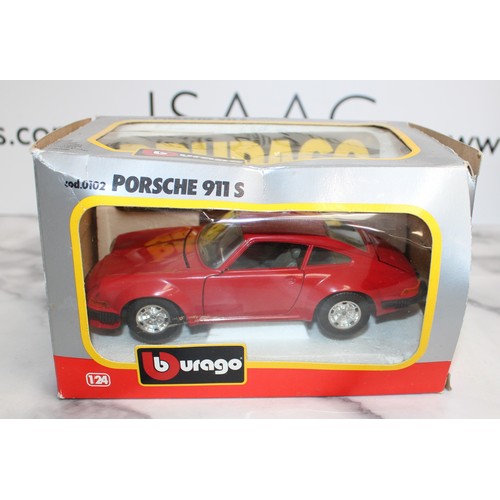 719 - 4 x Boxed Collectable BBURAGO Vehicles Inc- Porsche 911 S/Mercedes-Benz 190E/FERRARI 250 LE MANS 196... 