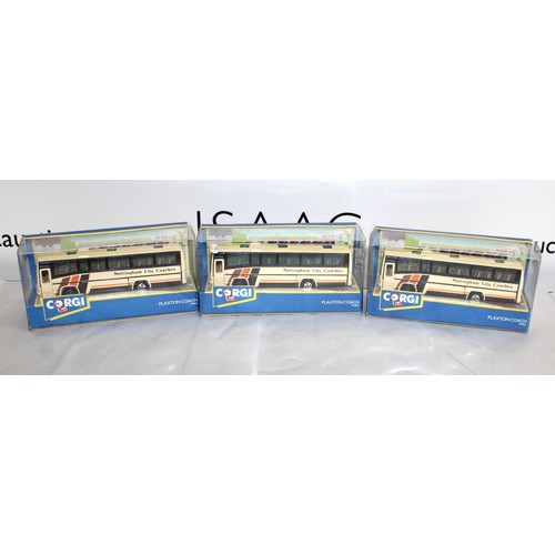 724 - 3 x Collectable Boxed Corgi Plaxton Coach 91905 Models