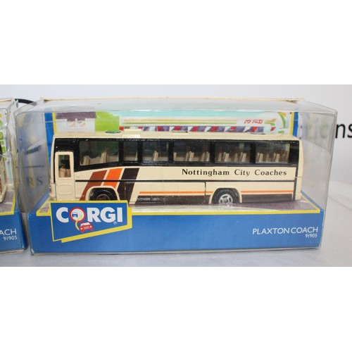 724 - 3 x Collectable Boxed Corgi Plaxton Coach 91905 Models