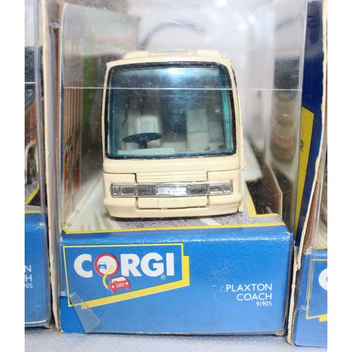 724 - 3 x Collectable Boxed Corgi Plaxton Coach 91905 Models