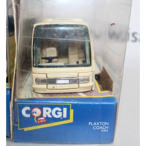 724 - 3 x Collectable Boxed Corgi Plaxton Coach 91905 Models