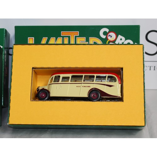 727 - 2 x Boxed Corgi Bedford OB Coach