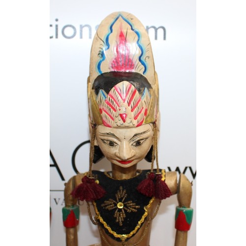 56 - 2 x Vintage Wooden Puppets Height-62cm...