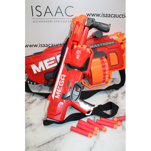 765 - One MEGA MASTODON NERF GUN & One MEGA ROTOFURY NERF GUN