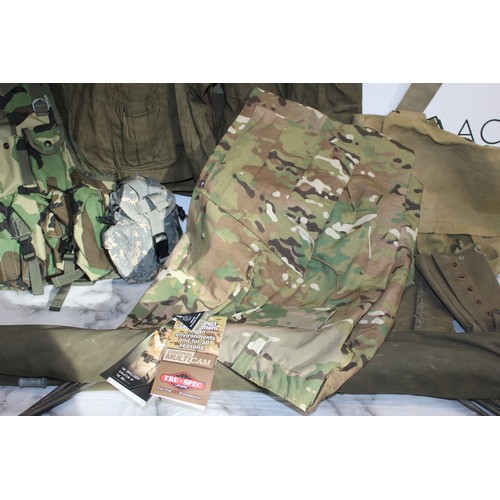 347 - Military Field Gear Including Parachute Jacket, New Field Trousers With Tags, Sleeping Mat, Field Ba... 