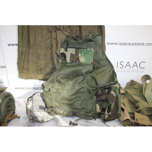 347 - Military Field Gear Including Parachute Jacket, New Field Trousers With Tags, Sleeping Mat, Field Ba... 