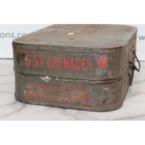 291 - British Grenade Case Complete With Military Paperwork And Maps