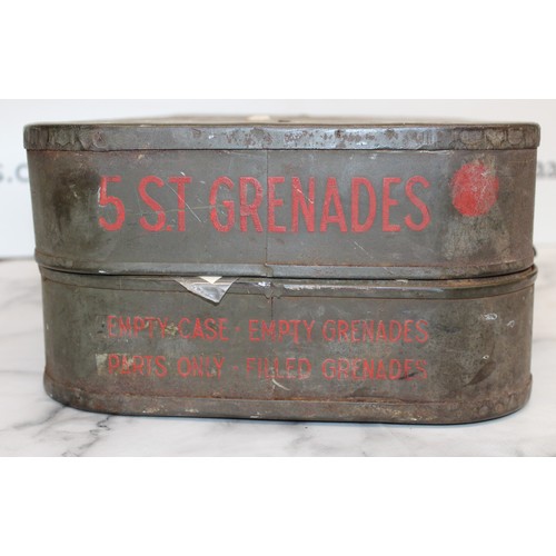 291 - British Grenade Case Complete With Military Paperwork And Maps