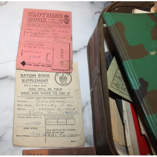 291 - British Grenade Case Complete With Military Paperwork And Maps