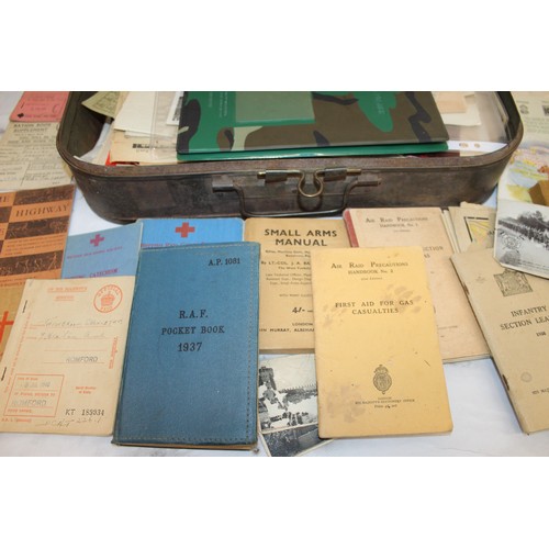 291 - British Grenade Case Complete With Military Paperwork And Maps