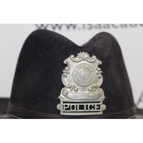 67 - 4 x Hats Inc- Massachusetts Police, Girl Guides, Docklands and Eurostar (Train Hats)