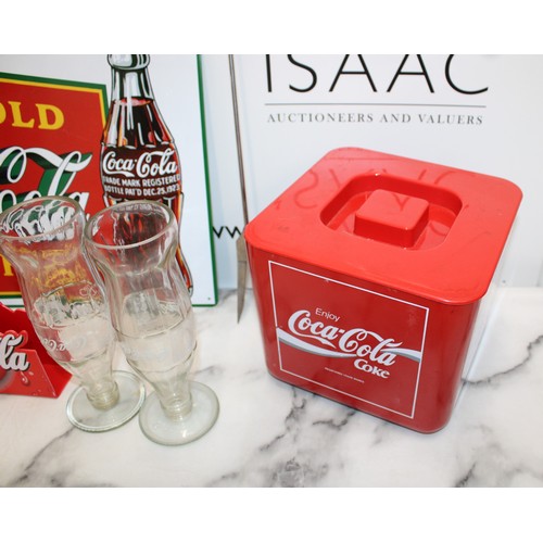 68 - Collection Of Coca Cola Items Inc- Ice Bucket/Glasses/Sign/Bottle Opener Boxed Etc
Collection Only...