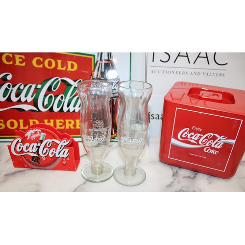 68 - Collection Of Coca Cola Items Inc- Ice Bucket/Glasses/Sign/Bottle Opener Boxed Etc
Collection Only...