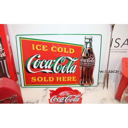 68 - Collection Of Coca Cola Items Inc- Ice Bucket/Glasses/Sign/Bottle Opener Boxed Etc
Collection Only