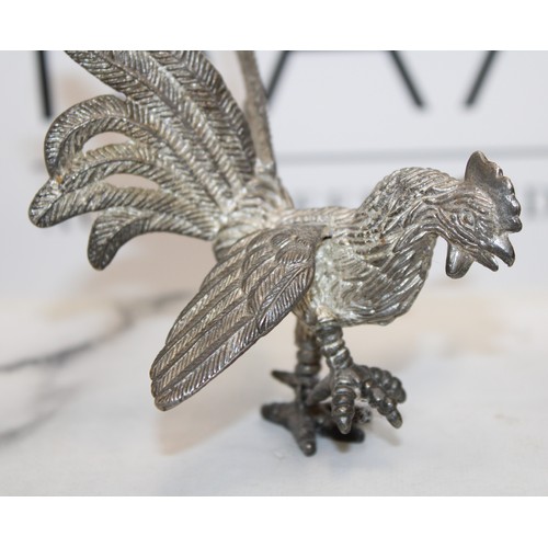 69 - A Selection Of Collectable Metal Cockerels/Pheasant Ornaments Tallest 18.5cm...