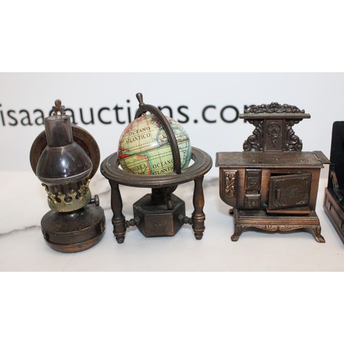 70 - A Selection Of Collectable Die-Cast Miniature Antique Finished Pencil Sharpeners Some Unboxed Inc 2 ...