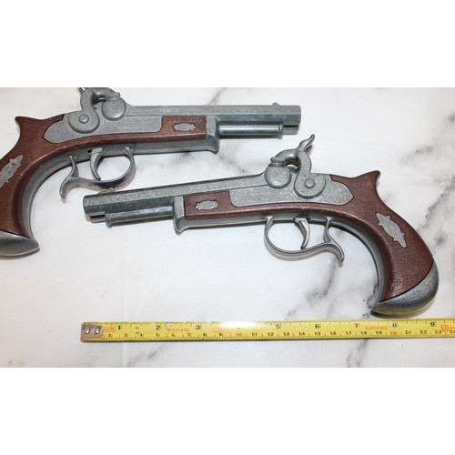 78 - 2 x Reproduction Deringer Double Barrel Cap Guns...