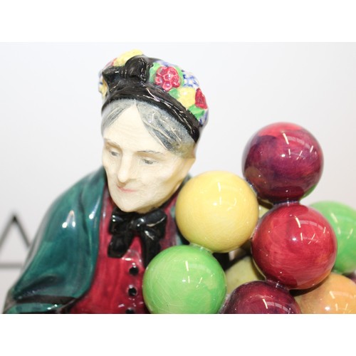 80 - 2 X Collectable Royal Doulton Figurines Inc-The Old Balloon Seller HNI315 & The Balloon Man H.N.1954...