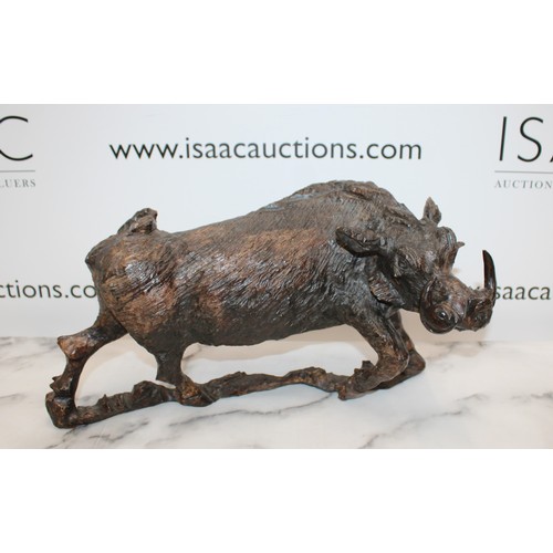 3 - Oak Craved Warthog Length-39cm