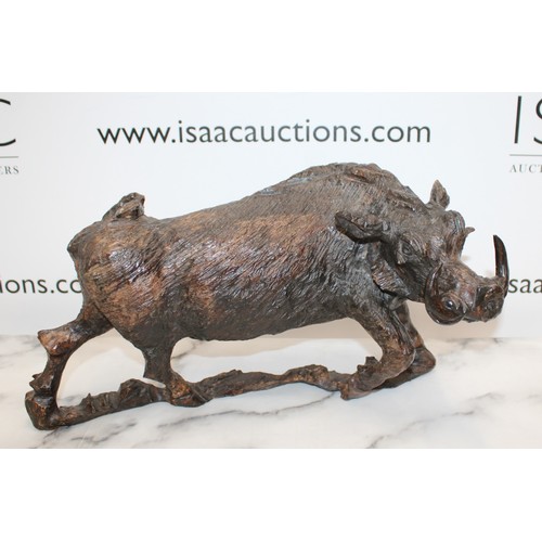 3 - Oak Craved Warthog Length-39cm...