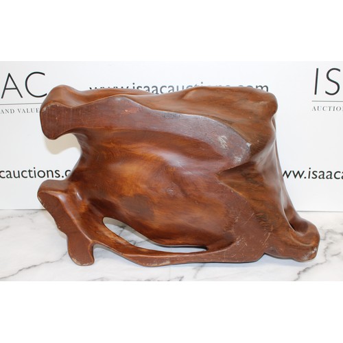 2 - A Collectable Large Decorative Wooden Carved Vessel Length:48cm