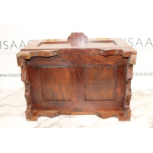 1 - A Collectable Vintage Decorative Wooden Chest With Brass Trimmings W:49cm H:37cm D:36cm...