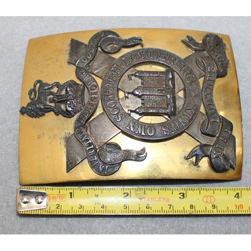 301 - A British Post-1902 Officer's Shoulder Belt Plate For The King's Own Scottish Borderers
Gilt Brass P... 