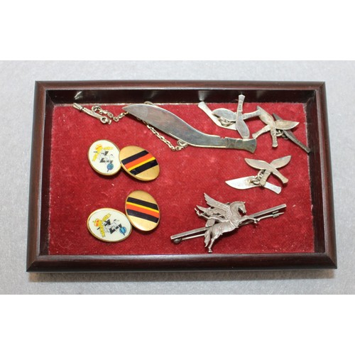 302 - Military Items Inc- Brooch/Cuff Links/Tie Pin