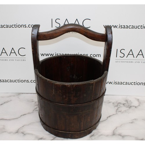 4 - A Collectable Wooden Well Bucket H:52cm D:36cm