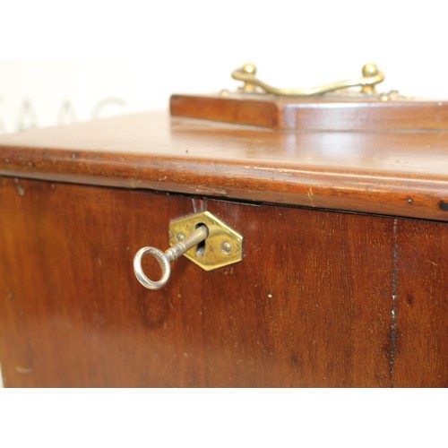 6 - A Vintage Wooden Writing Bureau with lock and key H:35cm...