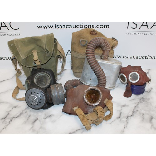 349 - 3 x Gas Masks One Dated 1934