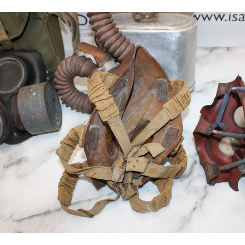 349 - 3 x Gas Masks One Dated 1934