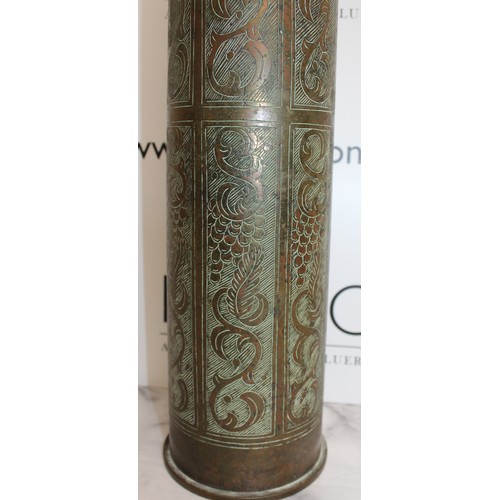 307 - Large Decorative Military Artillery Trench Art Shell
Height 61.5cm